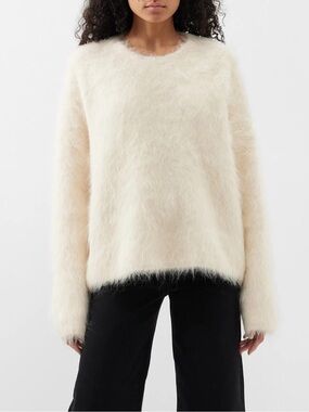 Toteme boxy alpaca knit sweater White